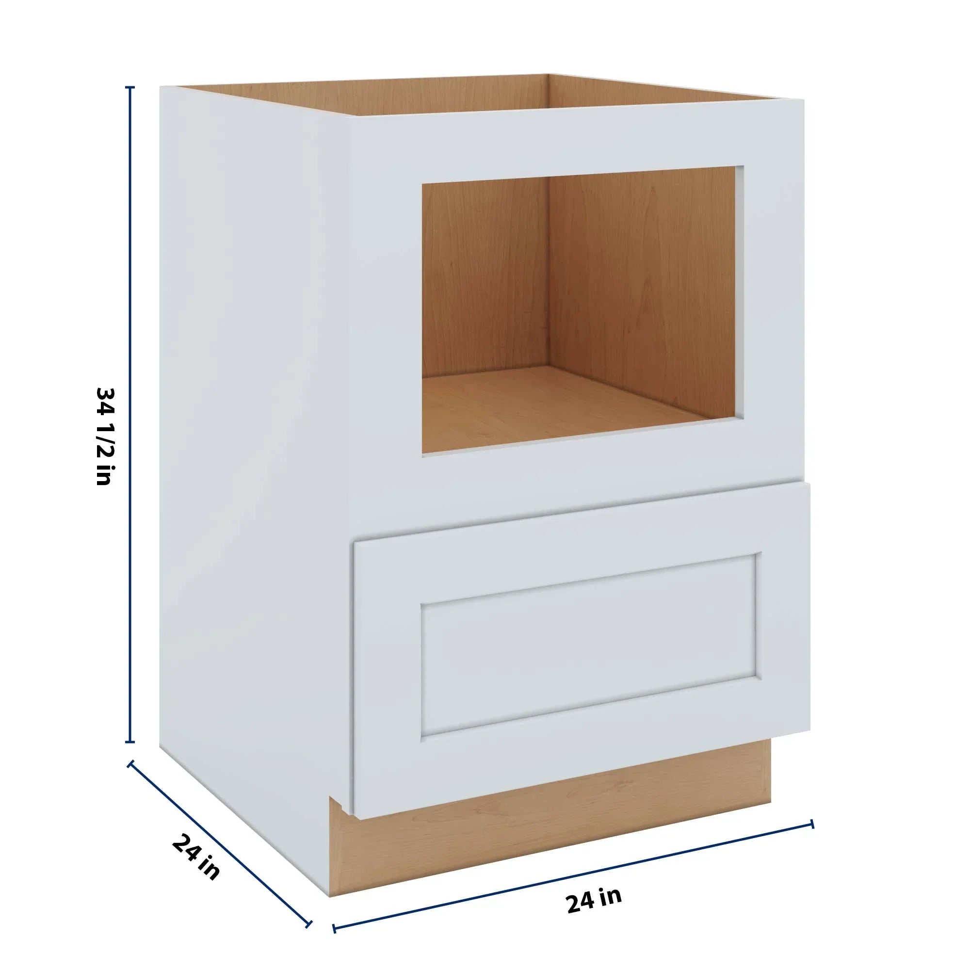 J&K White Shaker S8 Base Microwave Drawer - 24" W
