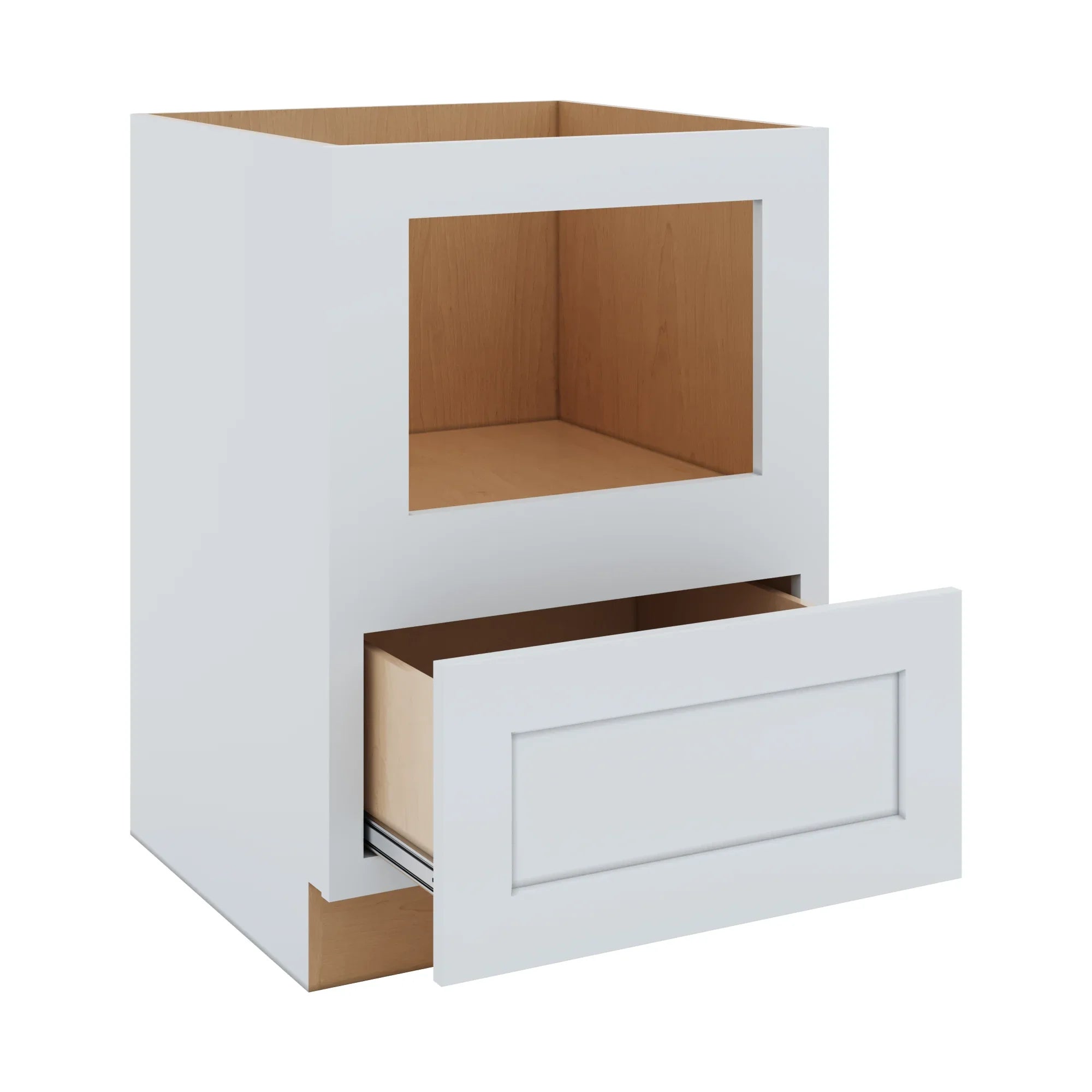 J&K White Shaker S8 Base Microwave Drawer 24" W