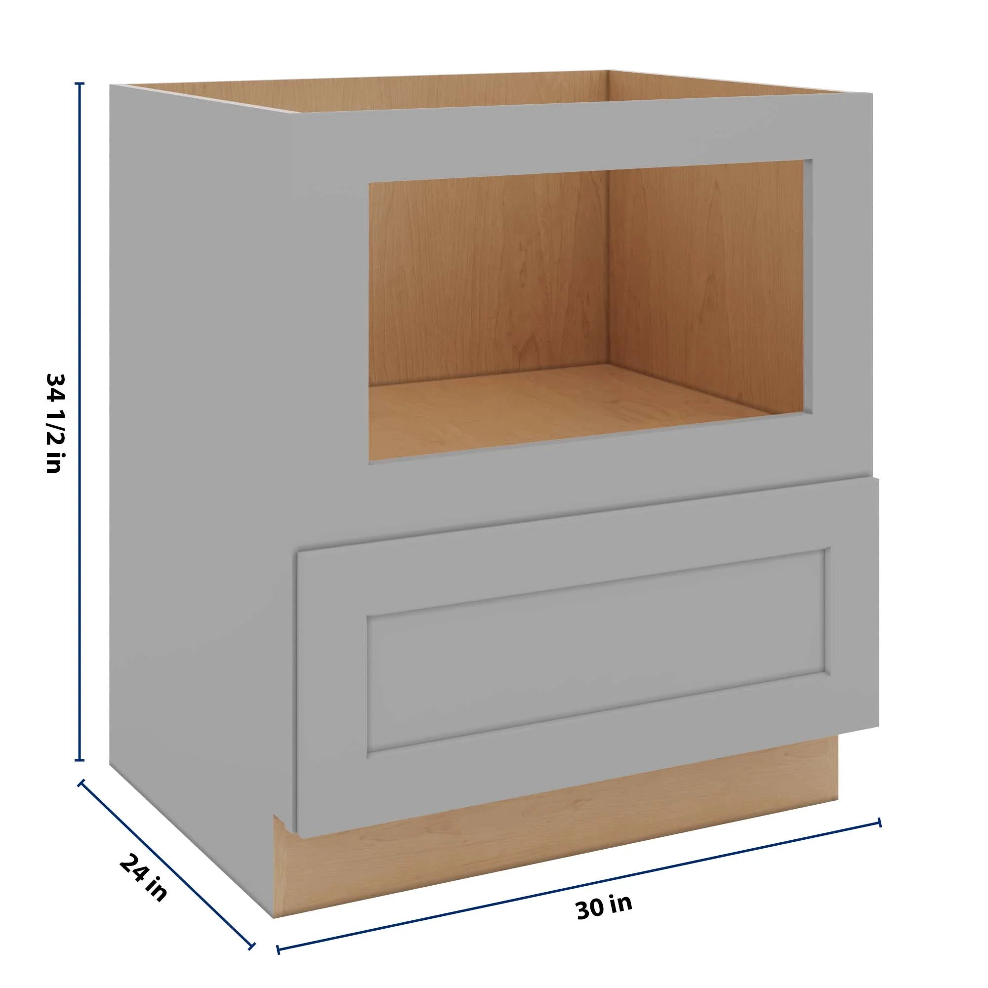 J&K Castle Grey S5 Base Microwave Drawer - 30" W