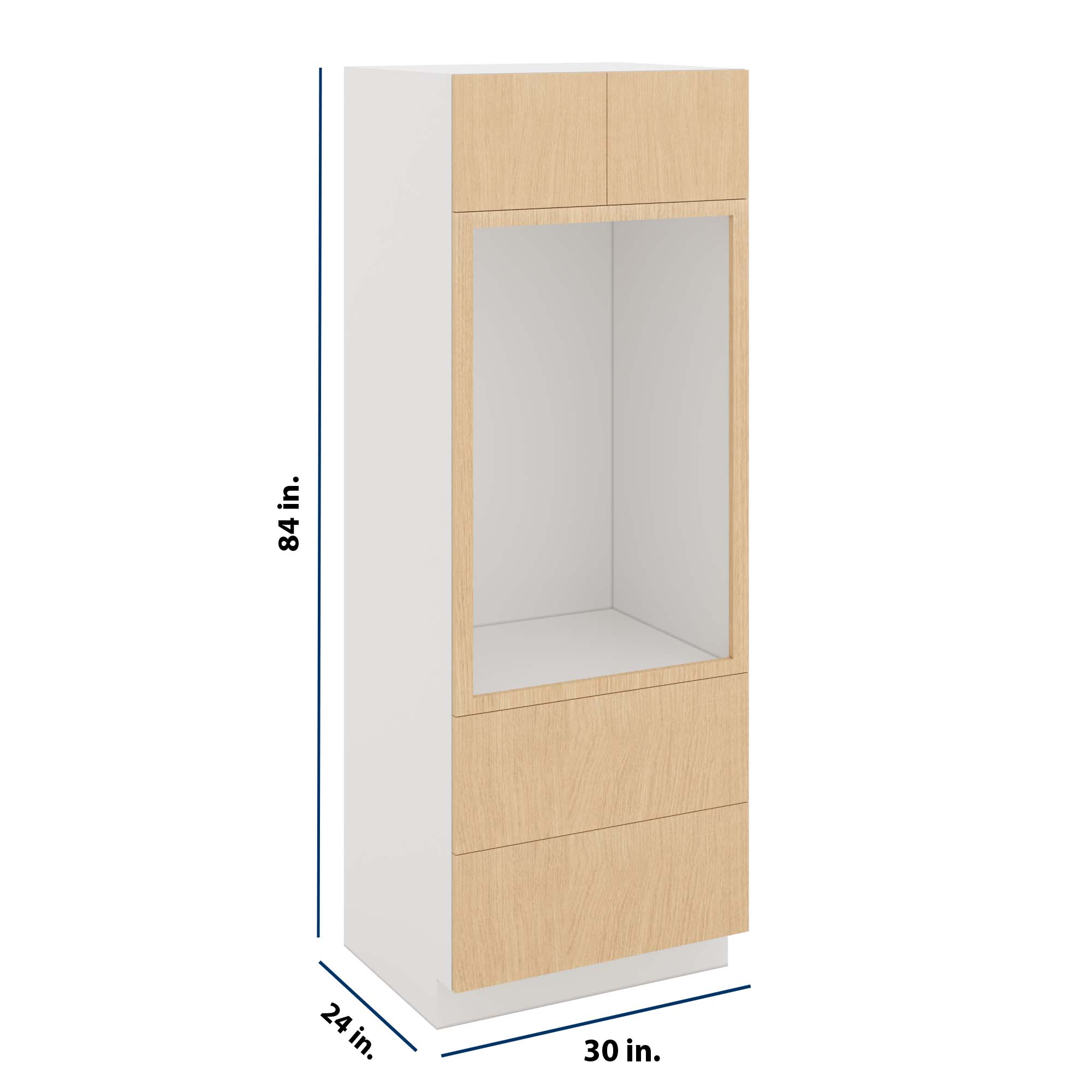 Modernform Cabinet Natural Oak 30" W X 84" H X 24" D Tall Oven/Microwave Cabinet