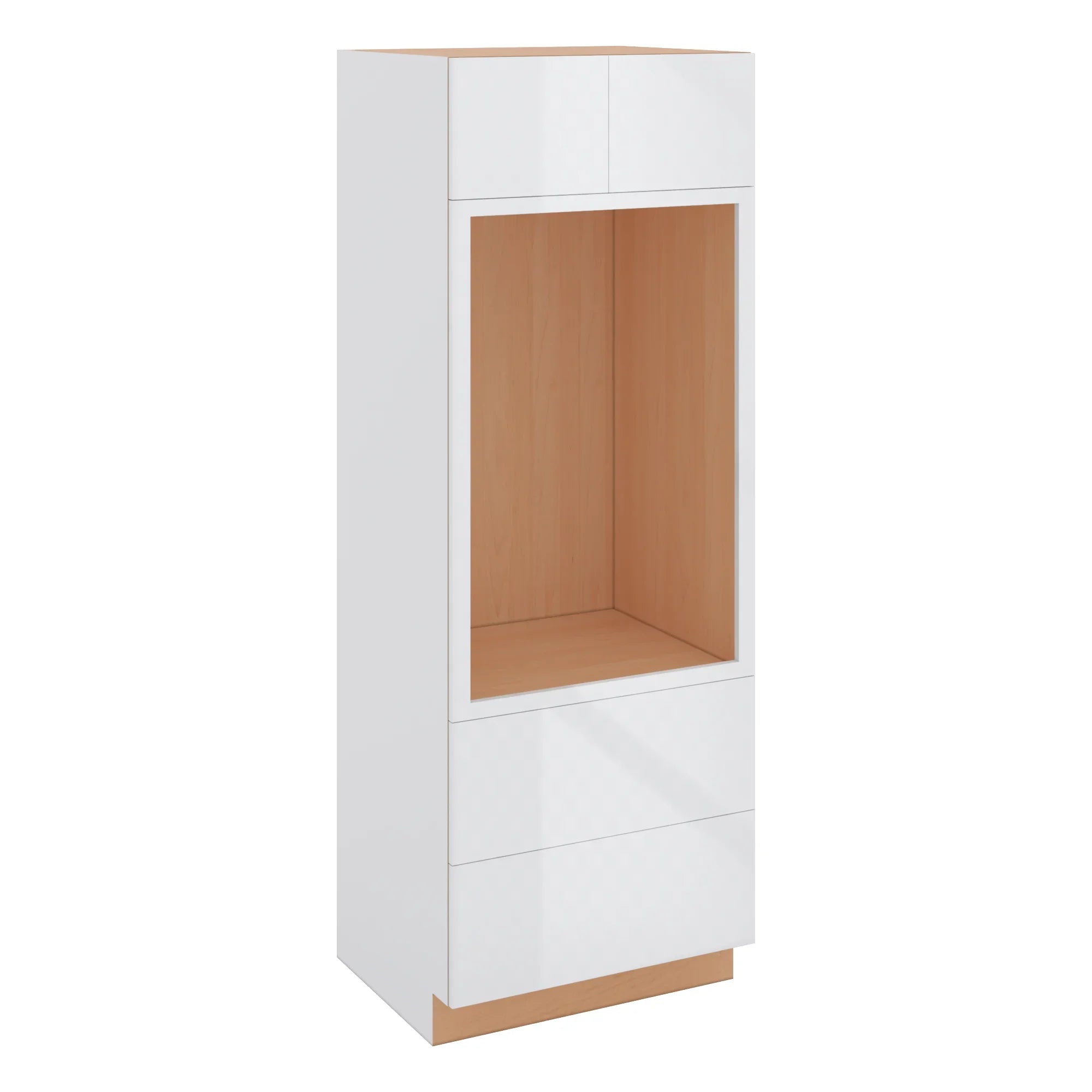 Modernform Cabinet Gloss White 30" W X 84" H X 24" D Tall Oven/Microwave Cabinet