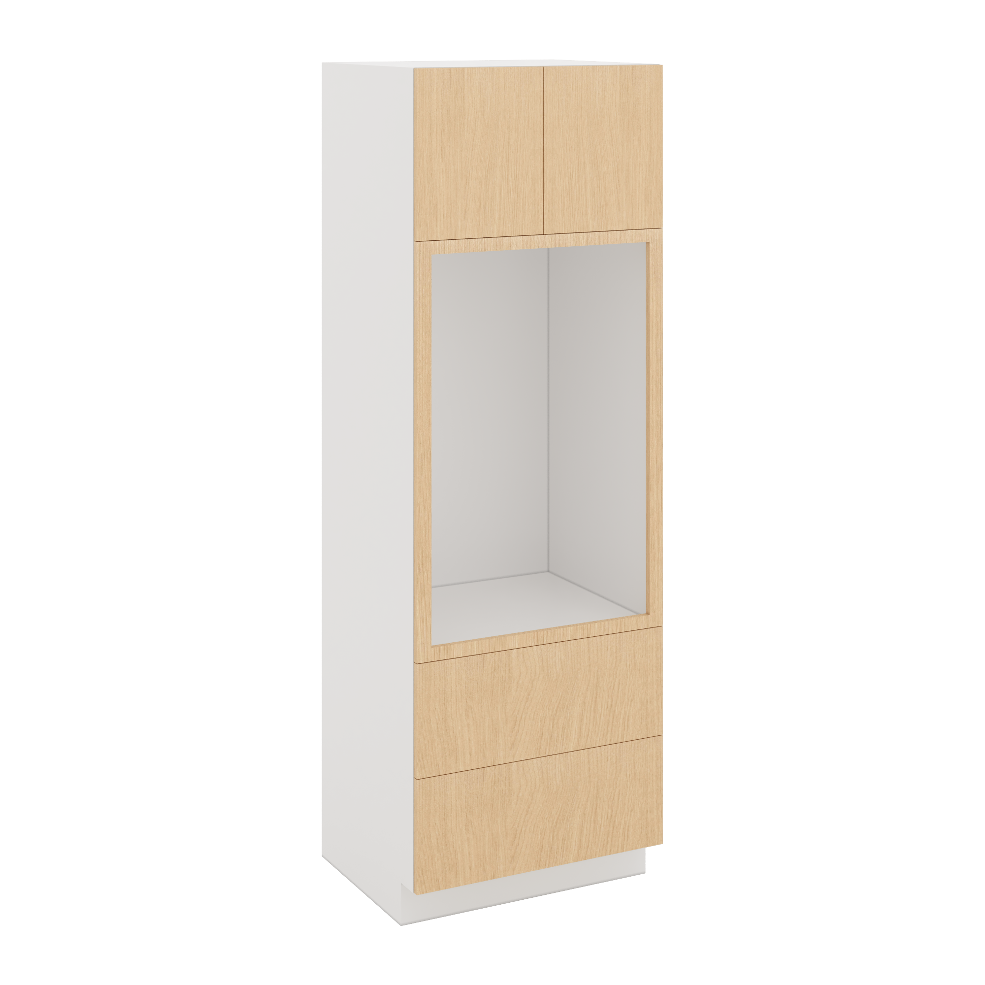 Modernform Cabinet Natural Oak 30" W X 90" H X 24" D Tall Oven/Microwave Cabinet