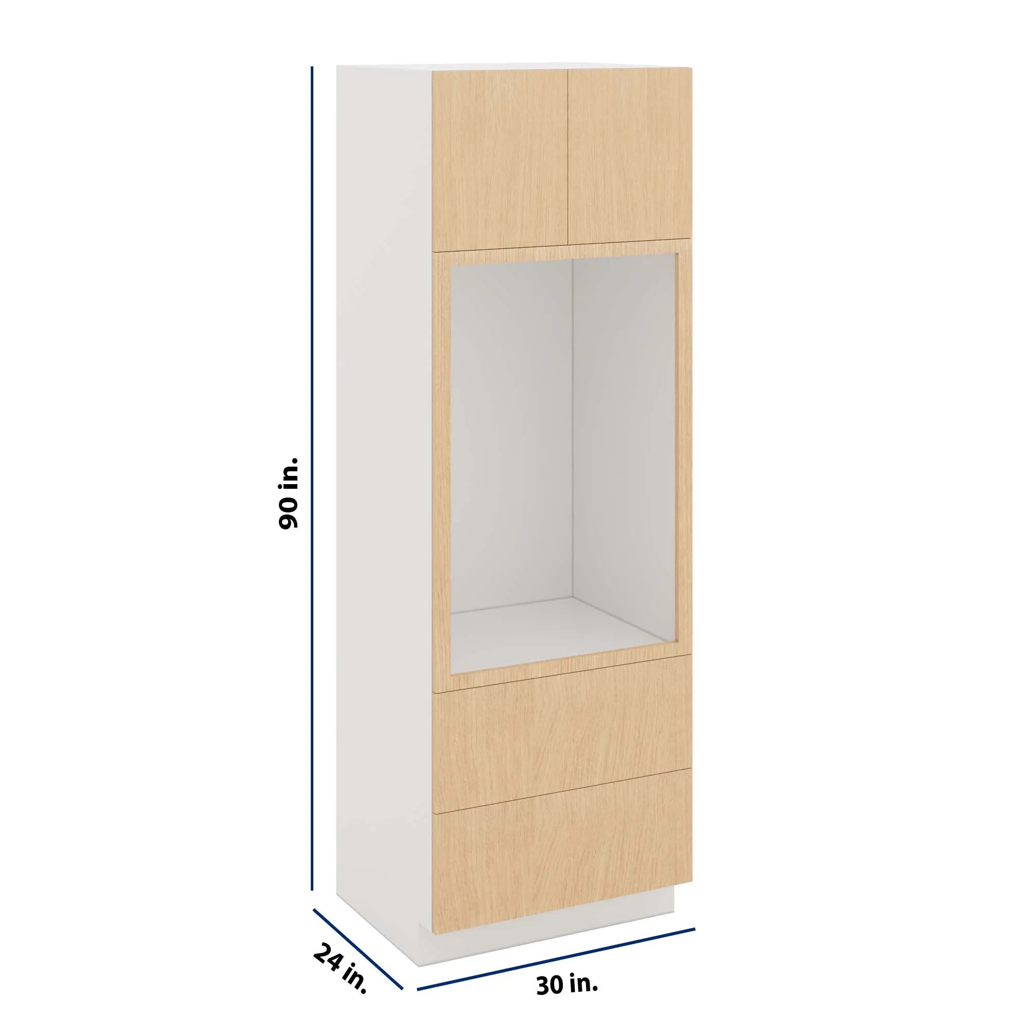 Modernform Cabinet Natural Oak 30" W X 90" H X 24" D Tall Oven/Microwave Cabinet