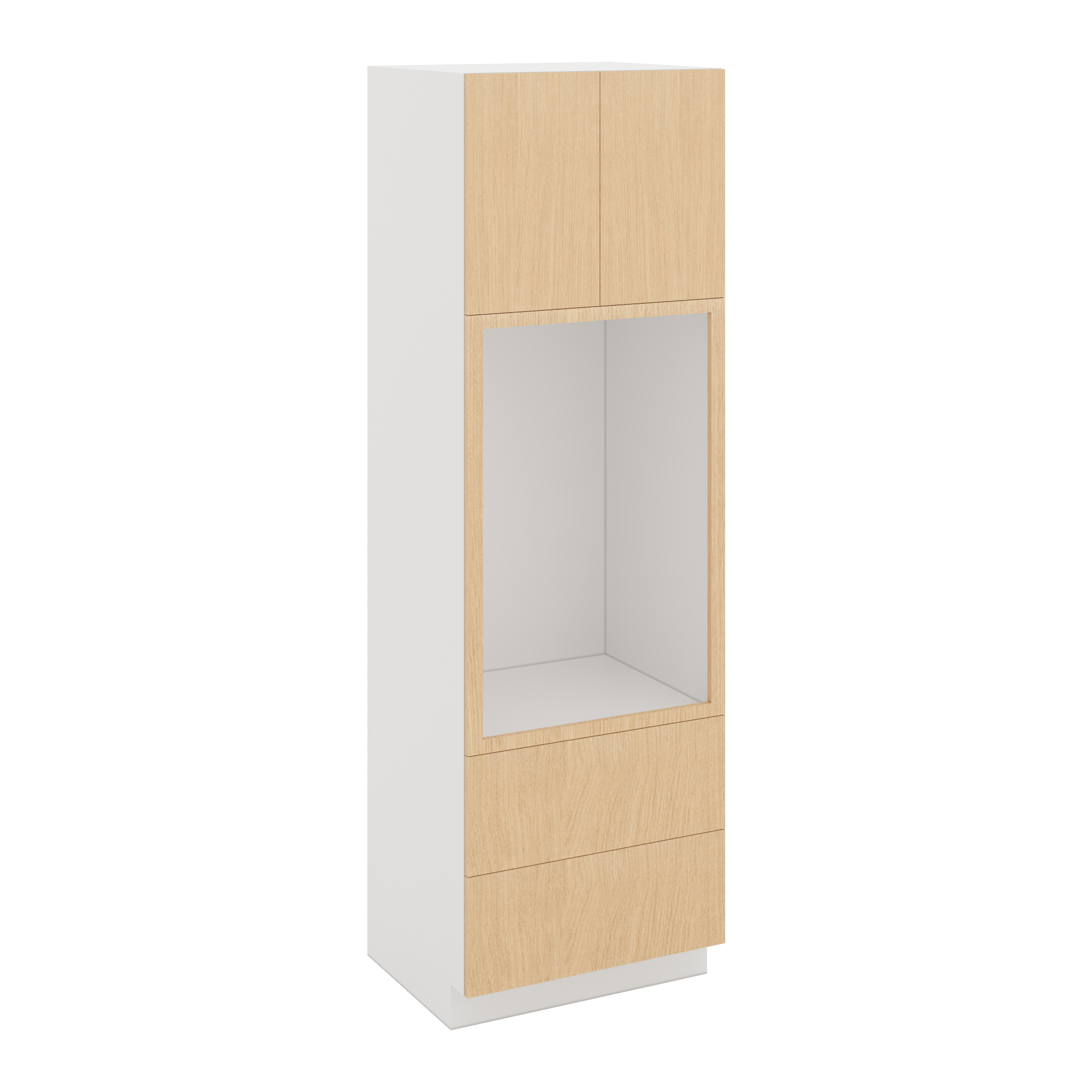 Modernform Cabinet Natural Oak 30" W X 96" H X 24" D Tall Oven/Microwave Cabinet