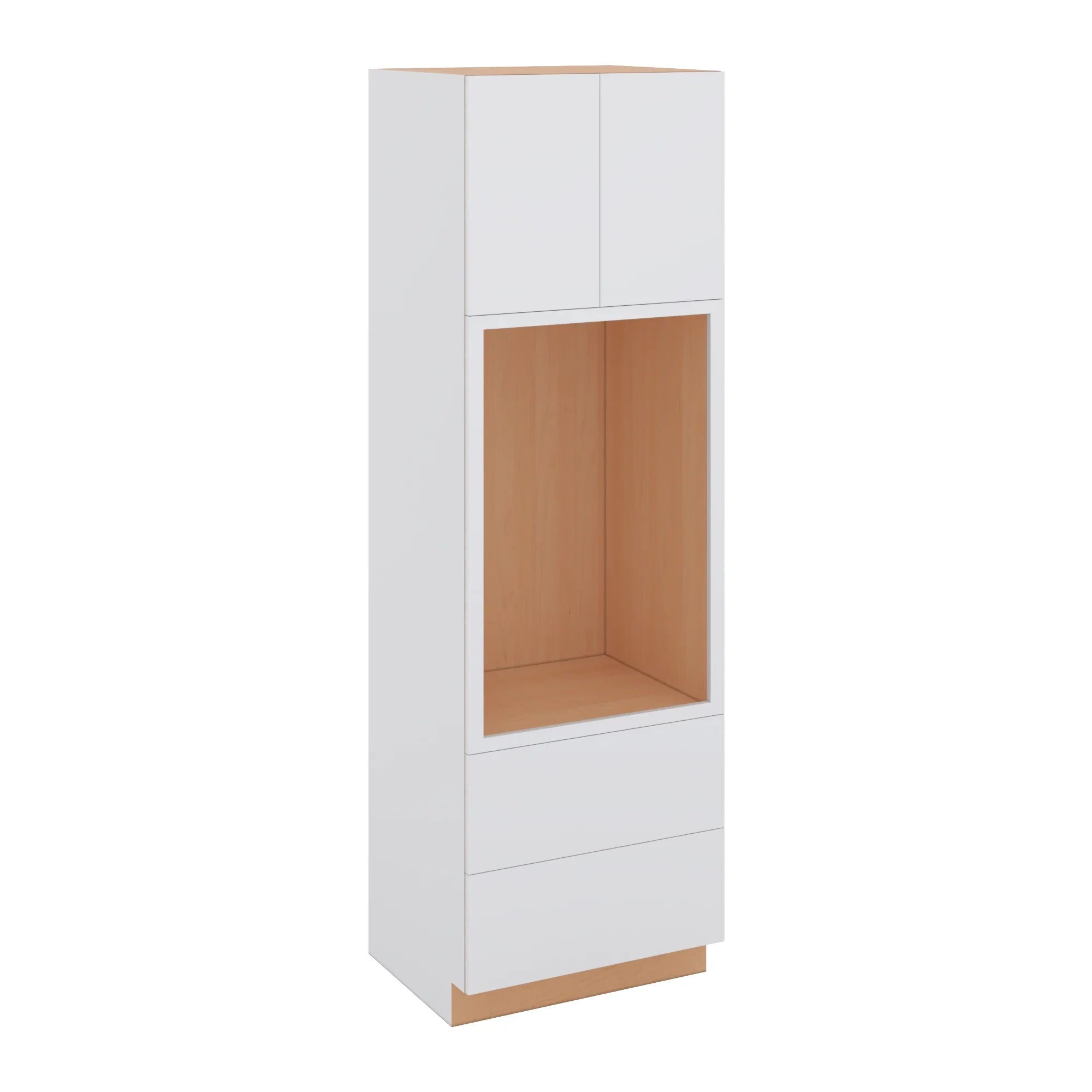 Modernform Cabinet Matte White 30" W X 96" H X 24" D Tall Oven/Microwave Cabinet