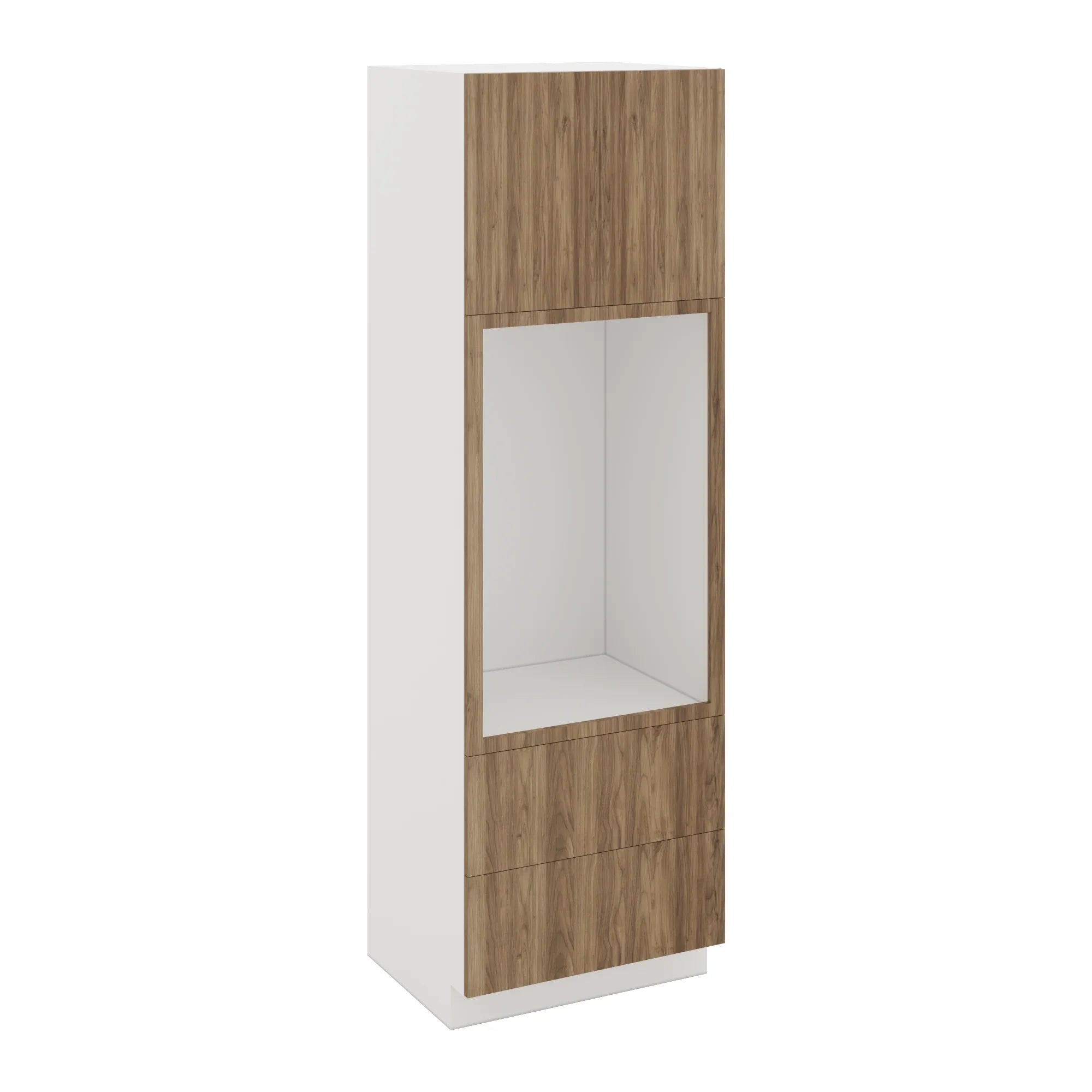 Modernform Cabinet Walnut 30" W X 96" H X 24" D Tall Oven/Microwave Cabinet