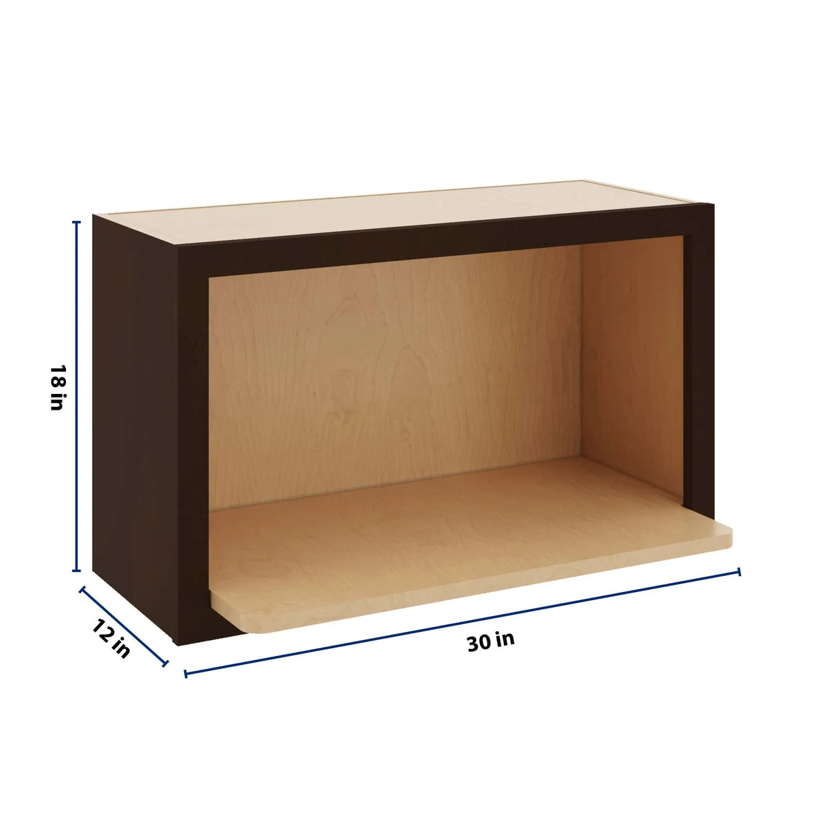 CNC Luxor 5-Piece Espresso 30" W X 18" H Microwave Cabinet Shelf