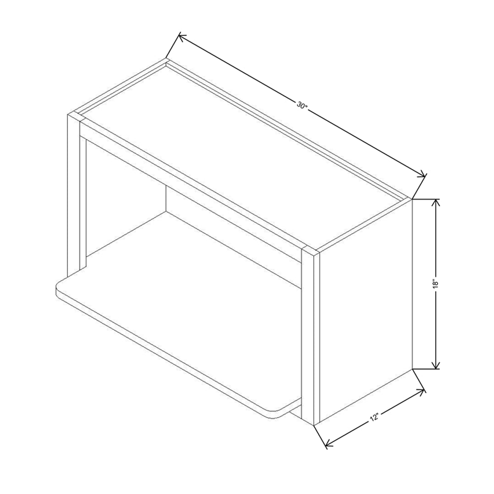 FABUWOOD ALLURE Fusion Kona 30"W X18"H MICROWAVE