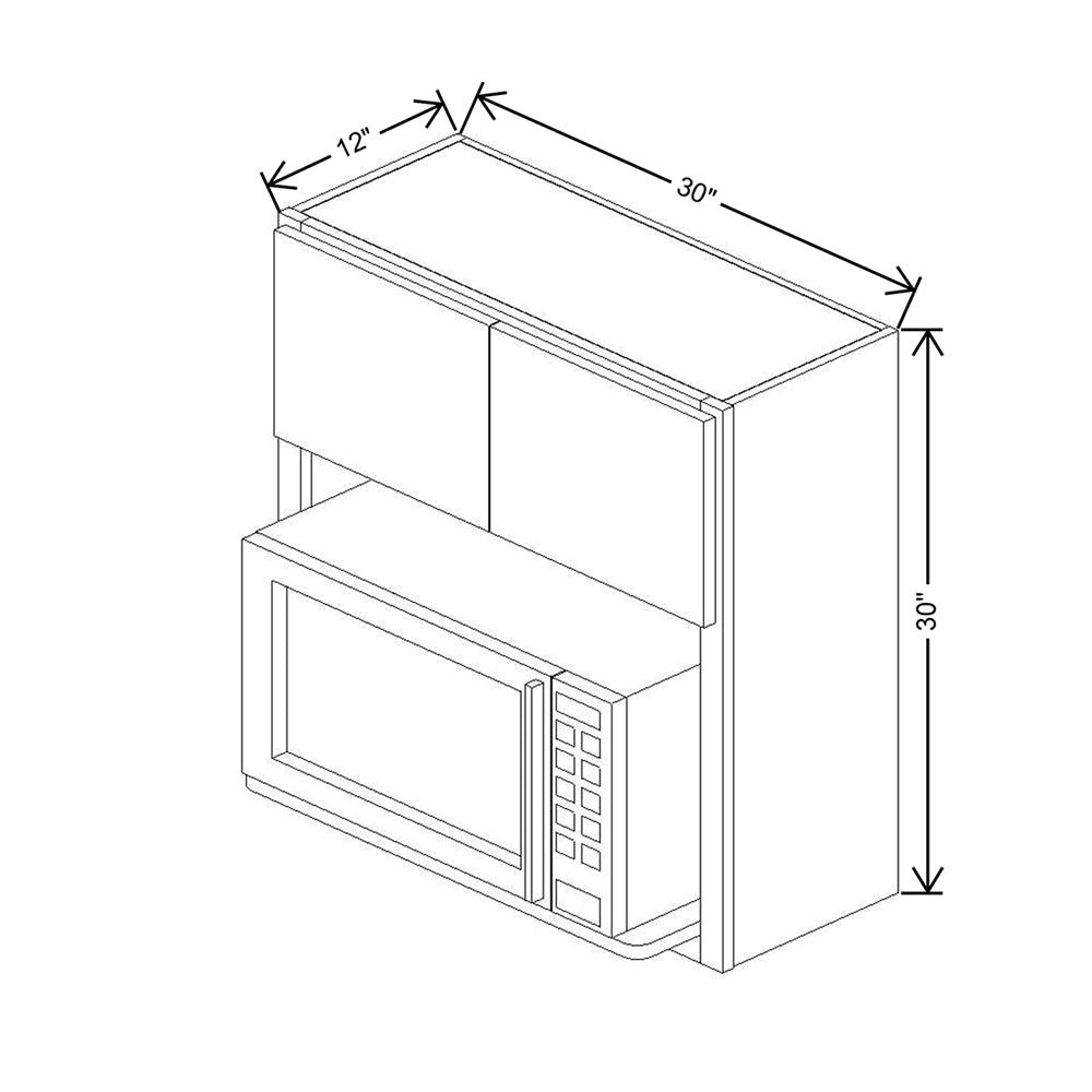 CNC Luxor White 30" W X 30" H Microwave Cabinet