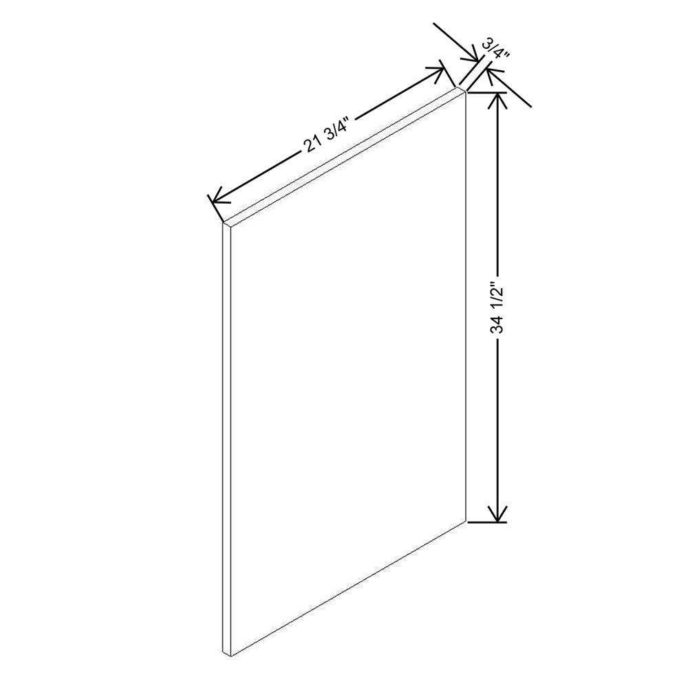 Modernform Cabinet Matte White 3/4" W X 34 1/2" H 21 3/4" D Base End Panel