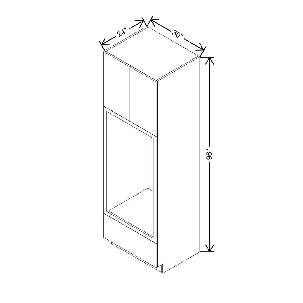 Modernform Cabinet Matte White 30" W X 96" H X 24" D Tall Double Oven Cabinet