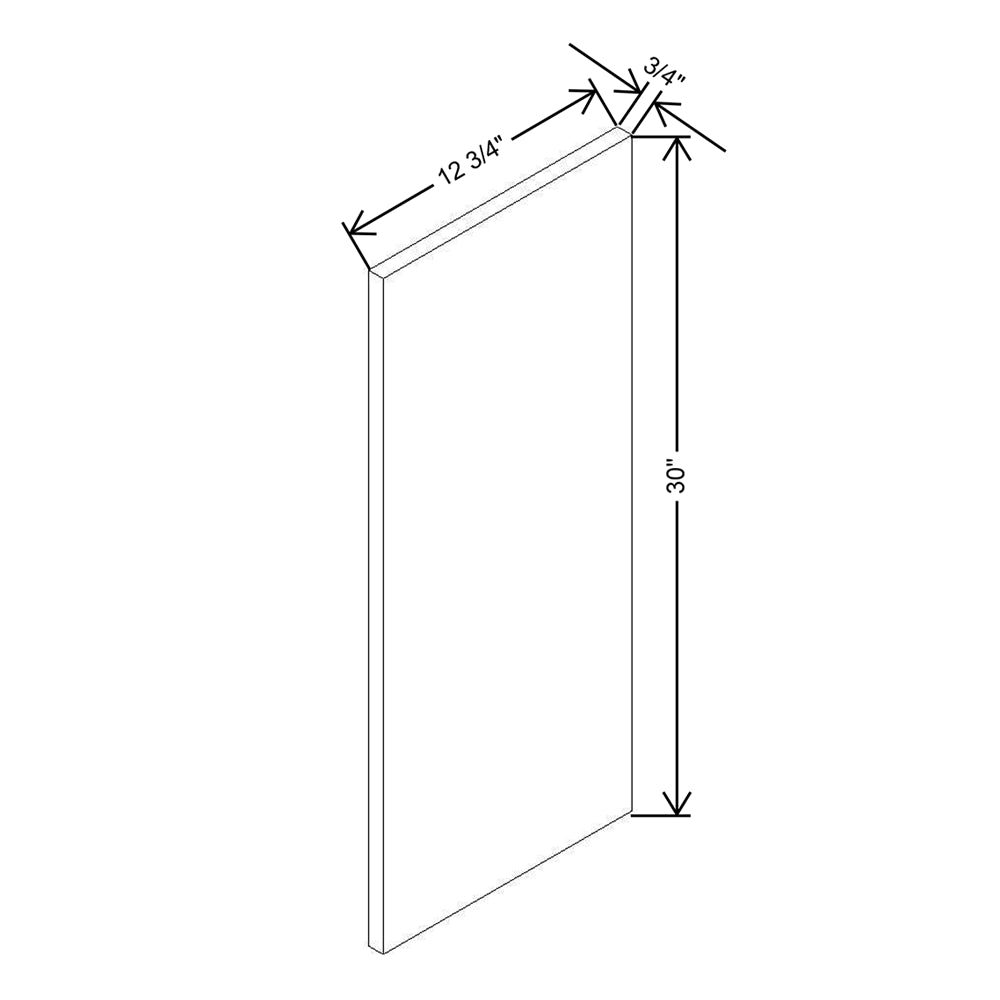 Modernform Cabinet Matte White 3/4" W X 30" H X 12 3/4" D Wall End Panel