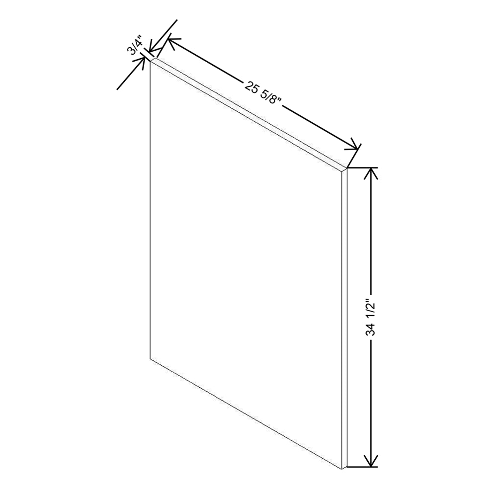 Modernform Cabinet Matte White 3/4" W X 34 1/2" H X 25 5/8" D Island Base Panel