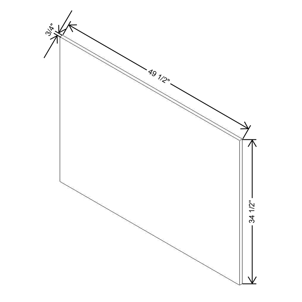 Modernform Cabinet Matte White 3/4" W X 34 1/2" H X 49 5/8" D Island Base Panel