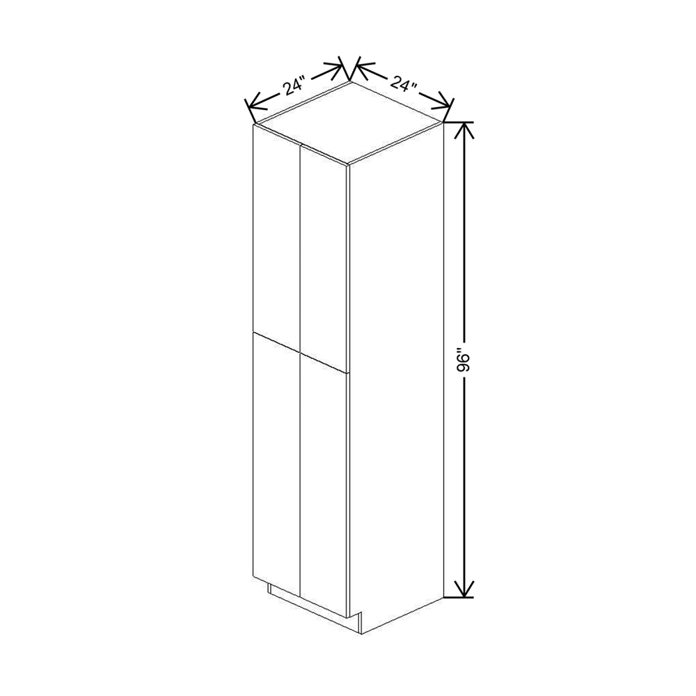 Modernform Cabinet Matte White 24" W X 96" H X 24" D Double Door Tall Pantry Cabinet