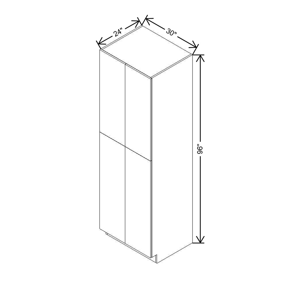Modernform Cabinet Matte White 30" W X 96" H X 24" D Double Door Tall Pantry Cabinet