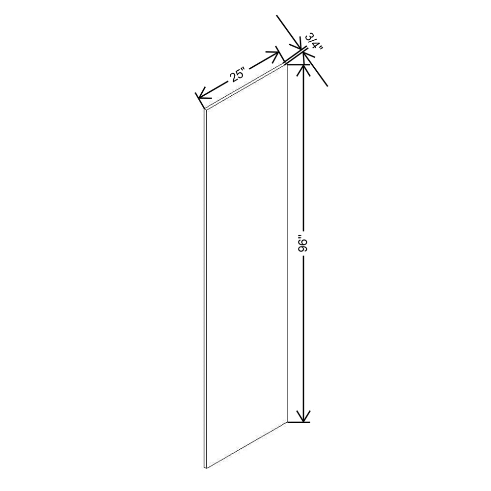 Modernform Cabinet Matte White 3/4" W X 96" H X 25" D Refrigerator End Panel