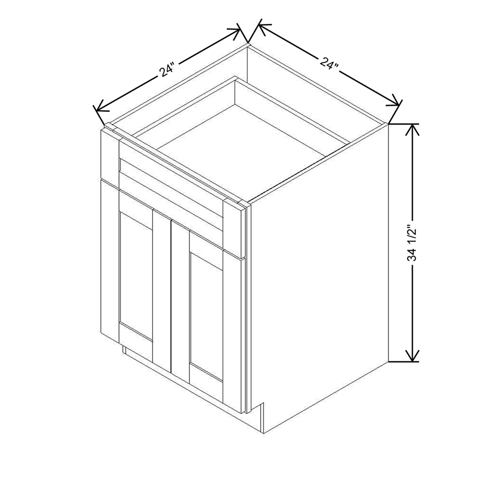 Modernform Cabinet Natural Shaker 24" W X 34 1/2" H X 24" D Double Door Base Cabinet