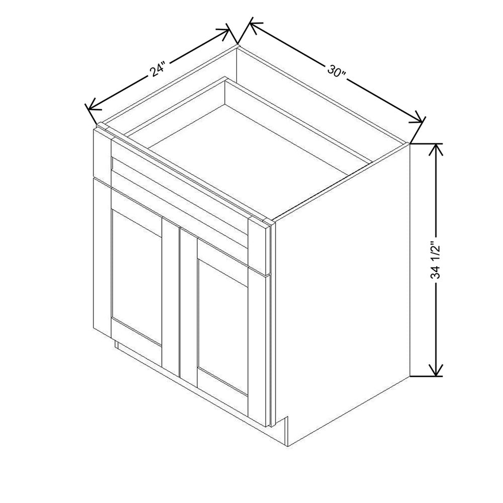 Modernform Cabinet Espresso Shaker 30" W X 34 1/2" H X 24" D Double Door Base Cabinet