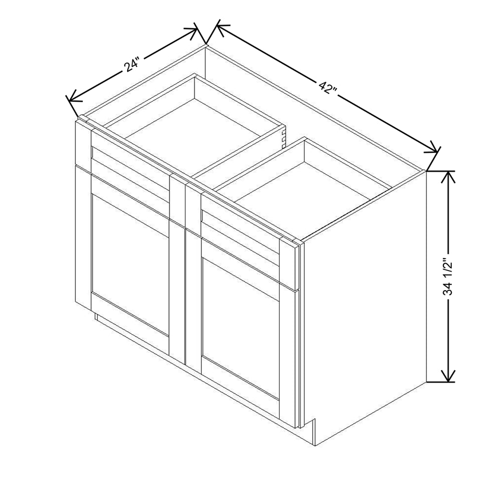 Modernform Cabinet Espresso Shaker 42" W X 34 1/2" H X 24" D Double Door Base Cabinet