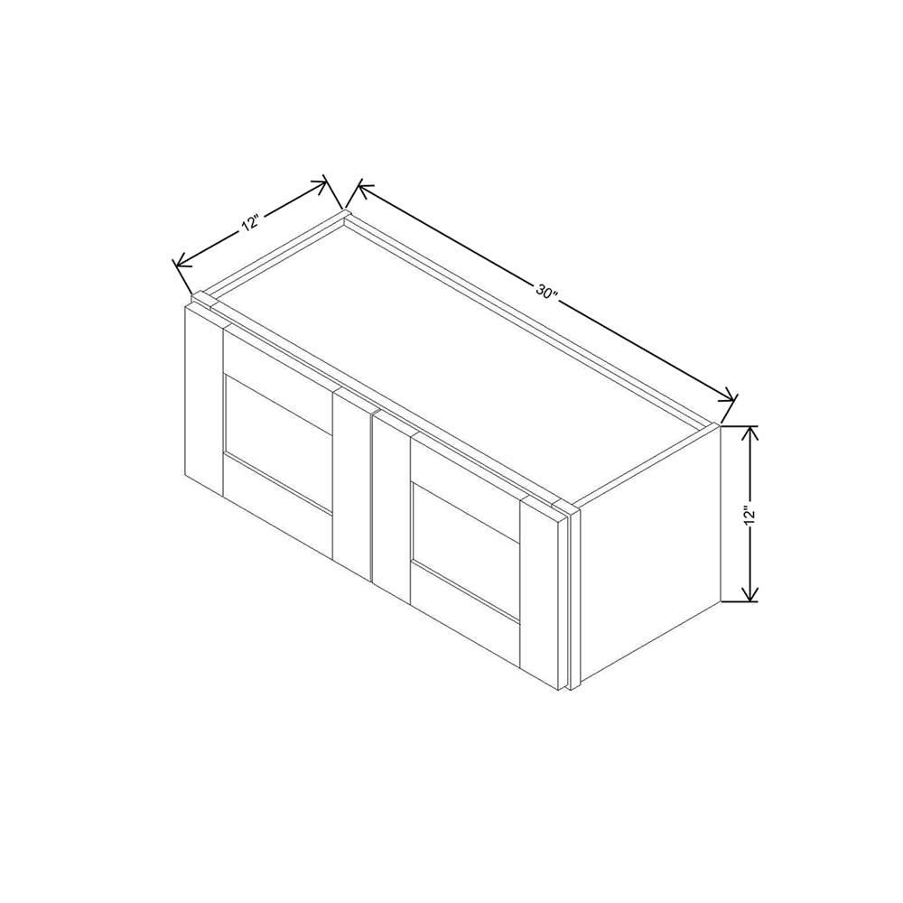 Modernform Cabinet Grey Shaker 30" W X 12" H X 12" D Double Door Wall Cabinet