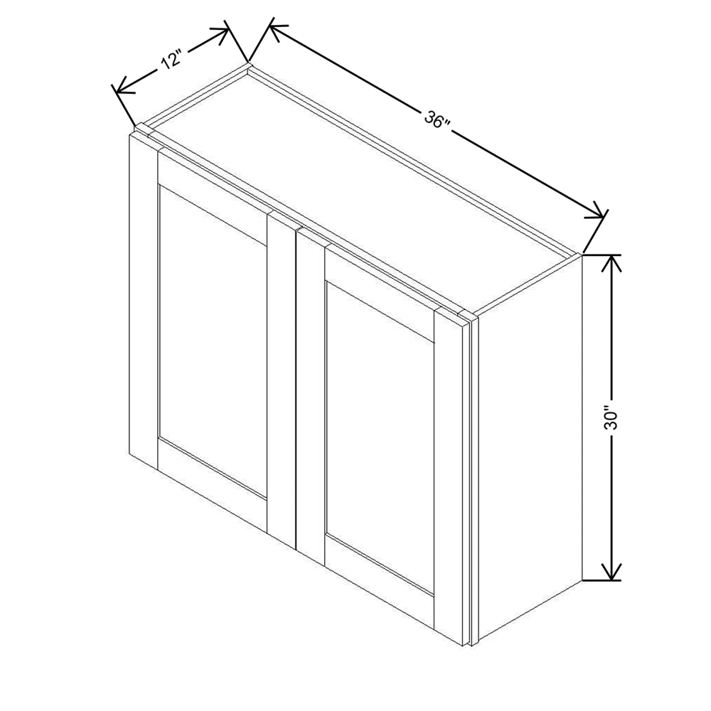 Modernform Cabinet Espresso Shaker 36" W X 30" H X 12" D Double Door Wall Cabinet