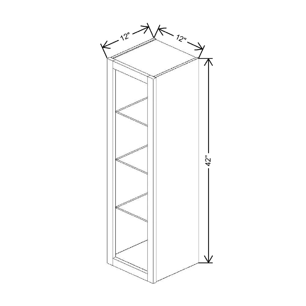 Fabuwood Allure Onyx Cobblestone 12" W X 42" H X 12" D Wall No Door Cabinet
