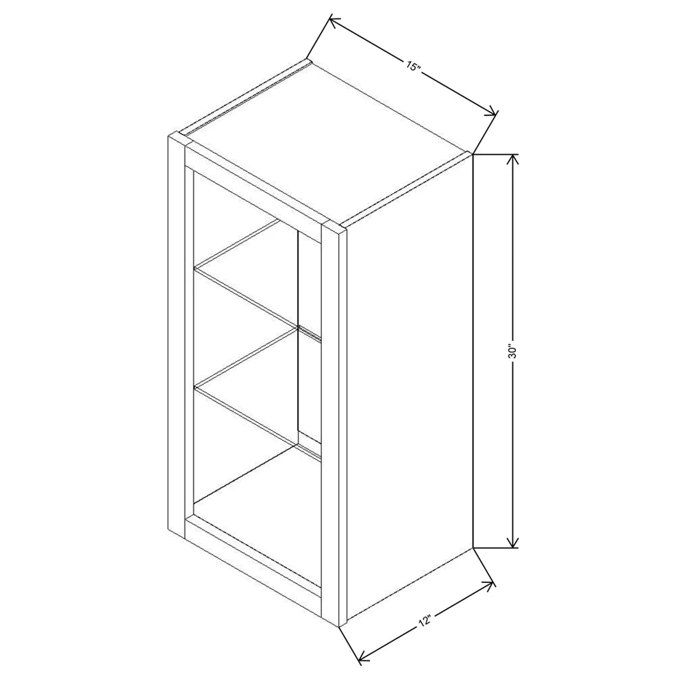 Fabuwood Allure Luna Desert Oak 15" W X 30" H X 12" D Wall No Door Cabinet