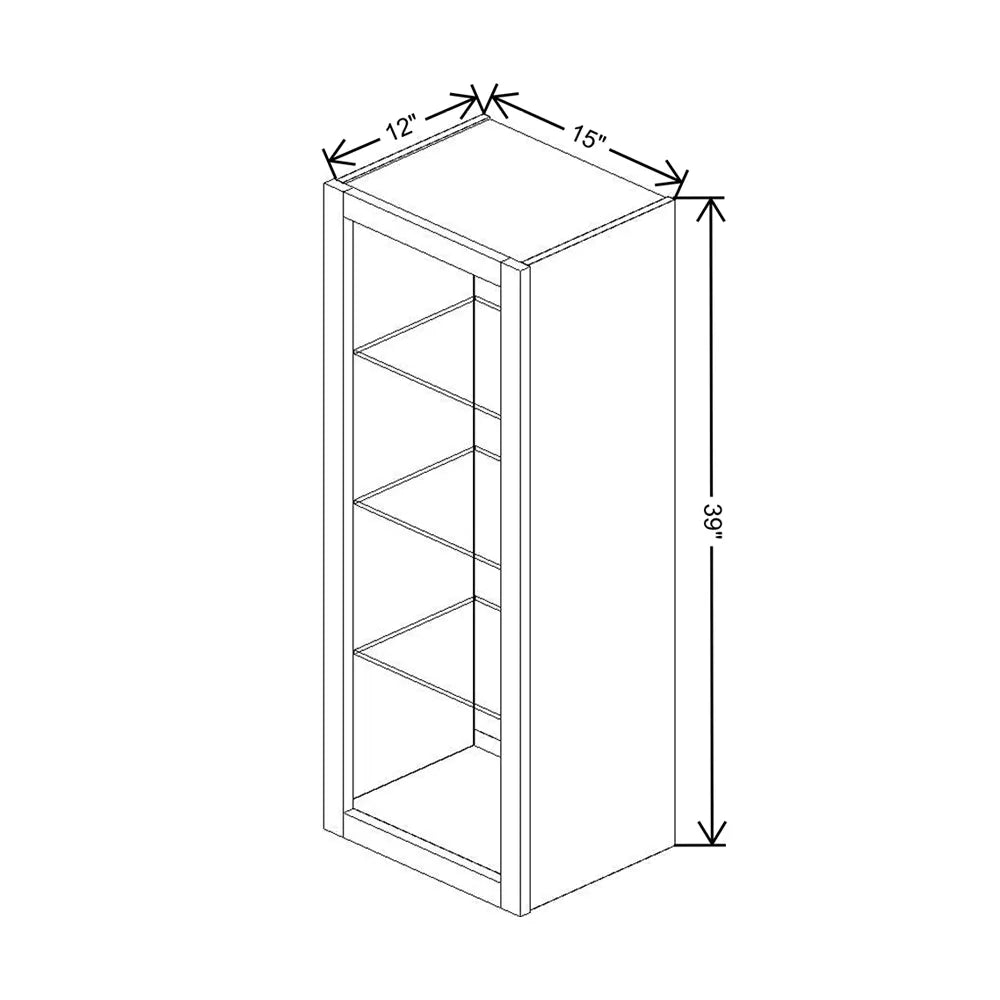 Fabuwood Allure Galaxy Frost 15" W X 39" H X 12" D Wall No Door Cabinet