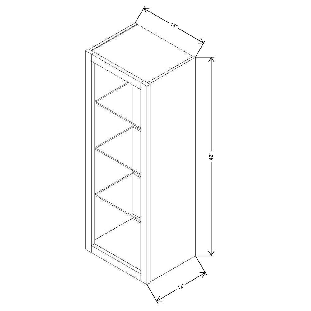 Fabuwood Allure Onyx Horizon 15"W X 42"H Wall No Door