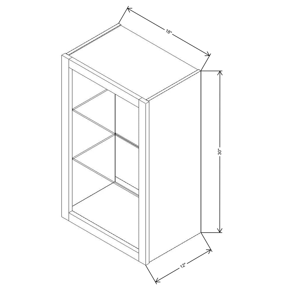 Fabuwood Allure Luna Desert Oak 18" W X 30" H X 12" D Wall No Door Cabinet