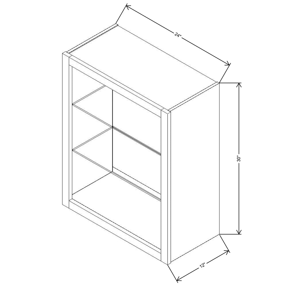 Fabuwood Allure Luna Desert Oak 24" W X 30" H X 12" D Wall No Door Cabinet