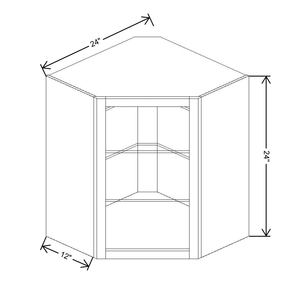 Fabuwood Allure Galaxy Dove 24"W X 30"H Corner Wall No Door
