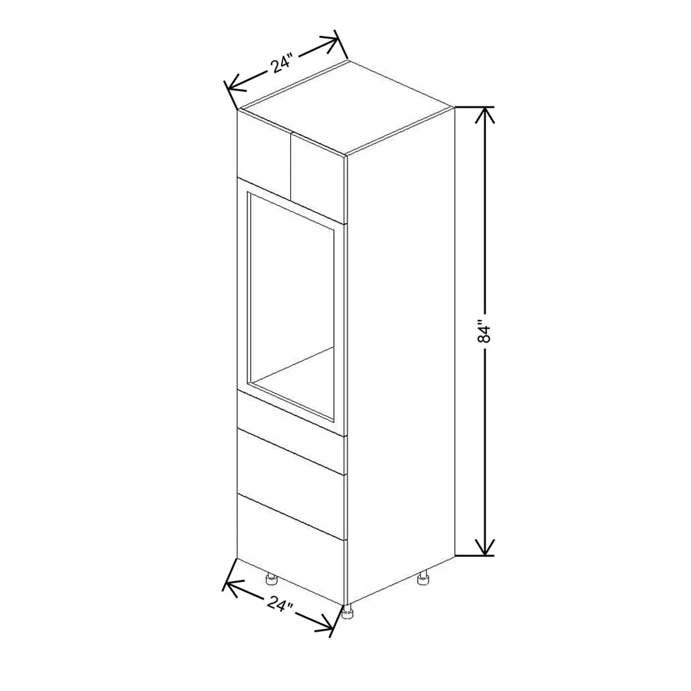 Fabuwood Illume Catalina Olmo 3 24" W x 84" H Single Oven Cabinet w/ 3 Drawers on the Bottom