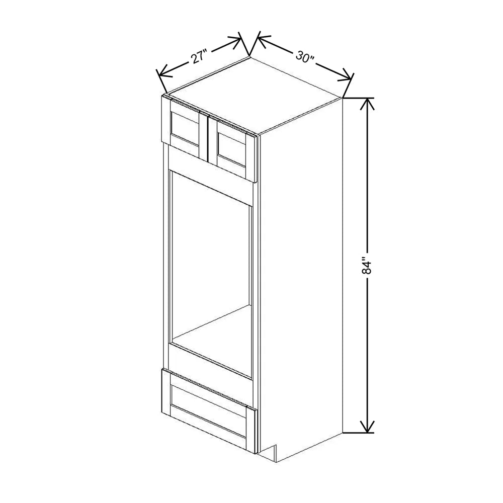 J&K Castle Grey S5 Double Oven w/One (1) Bottom Drawer 30" W x 84" H x 27" D
