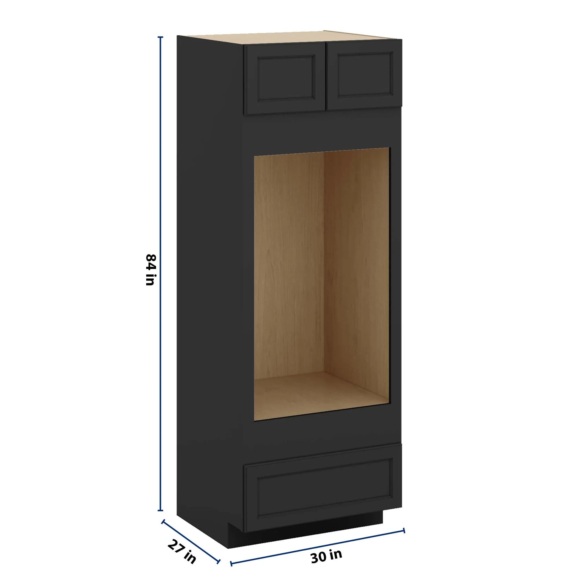 J&K Charcoal E2 Double Oven w/One (1) Bottom Drawer 30" W x 84" H x 27" D