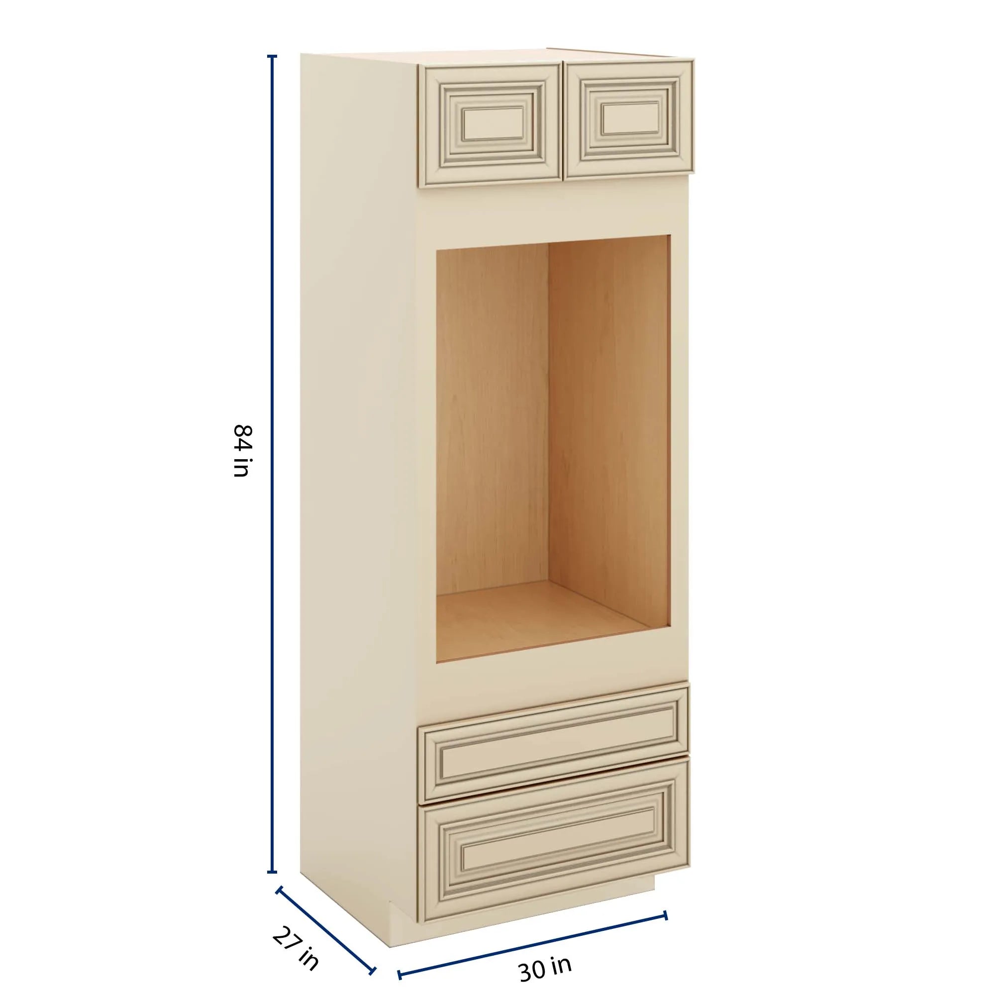 J&K Creme Glazed A7 Single Oven w/Two (2) Bottom Drawers 30" W x 84" H x 27" D