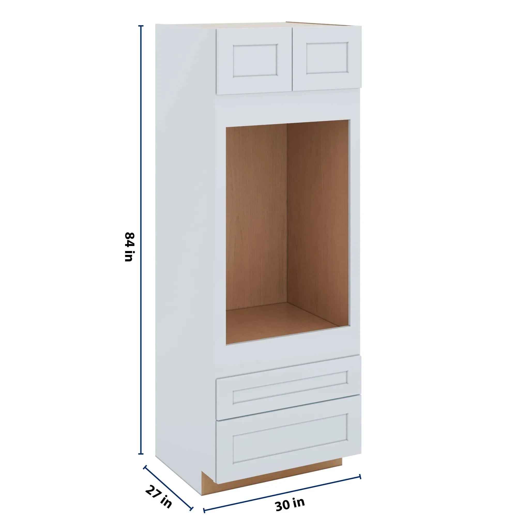 J&K White Shaker S8 Single Oven w/Two (2) Bottom Drawers 30" W x 84" H x 27" D