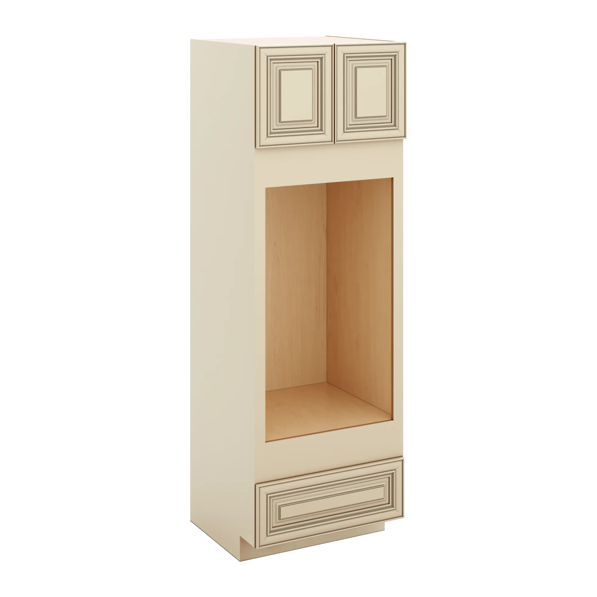 J&K Creme Glazed A7 Double Oven w/One (1) Bottom Drawer 30" W x 90" H x 27" D