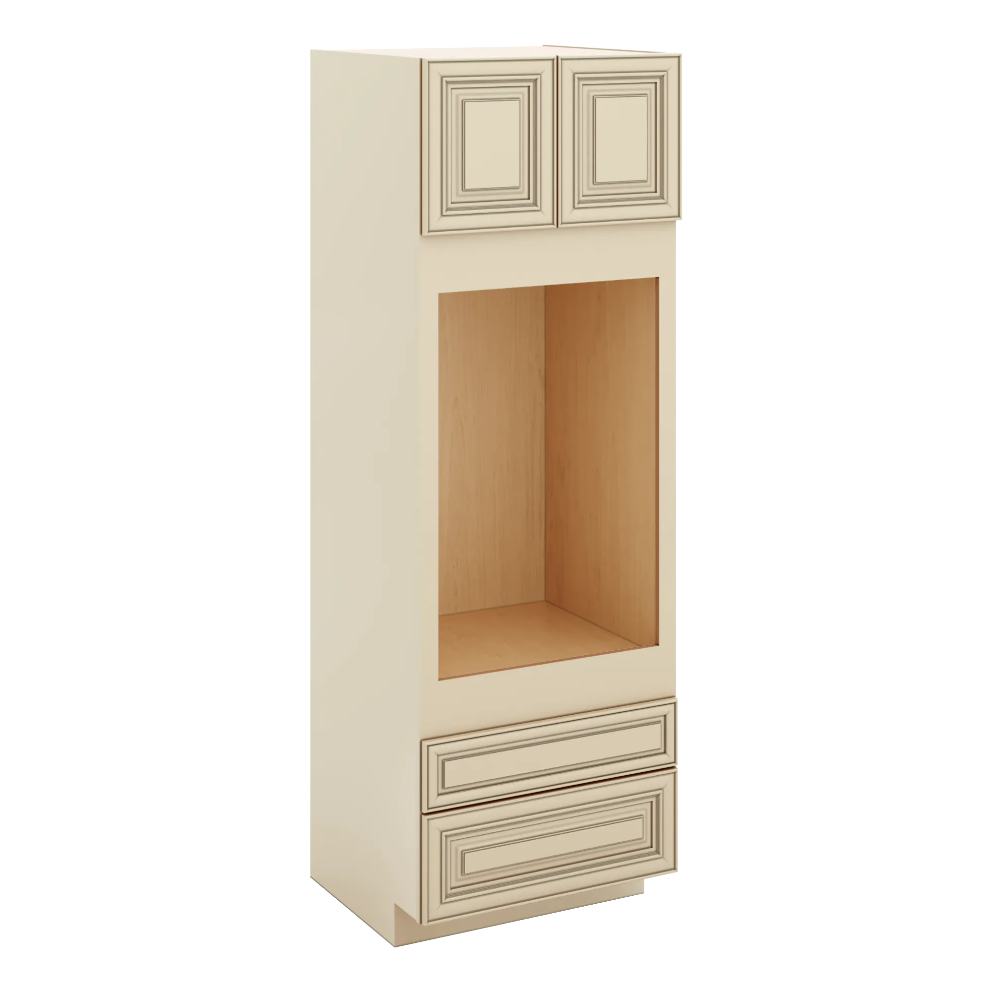 J&K Creme Glazed A7 Single Oven w/Two (2) Bottom Drawers 30" W x 90" H x 27" D