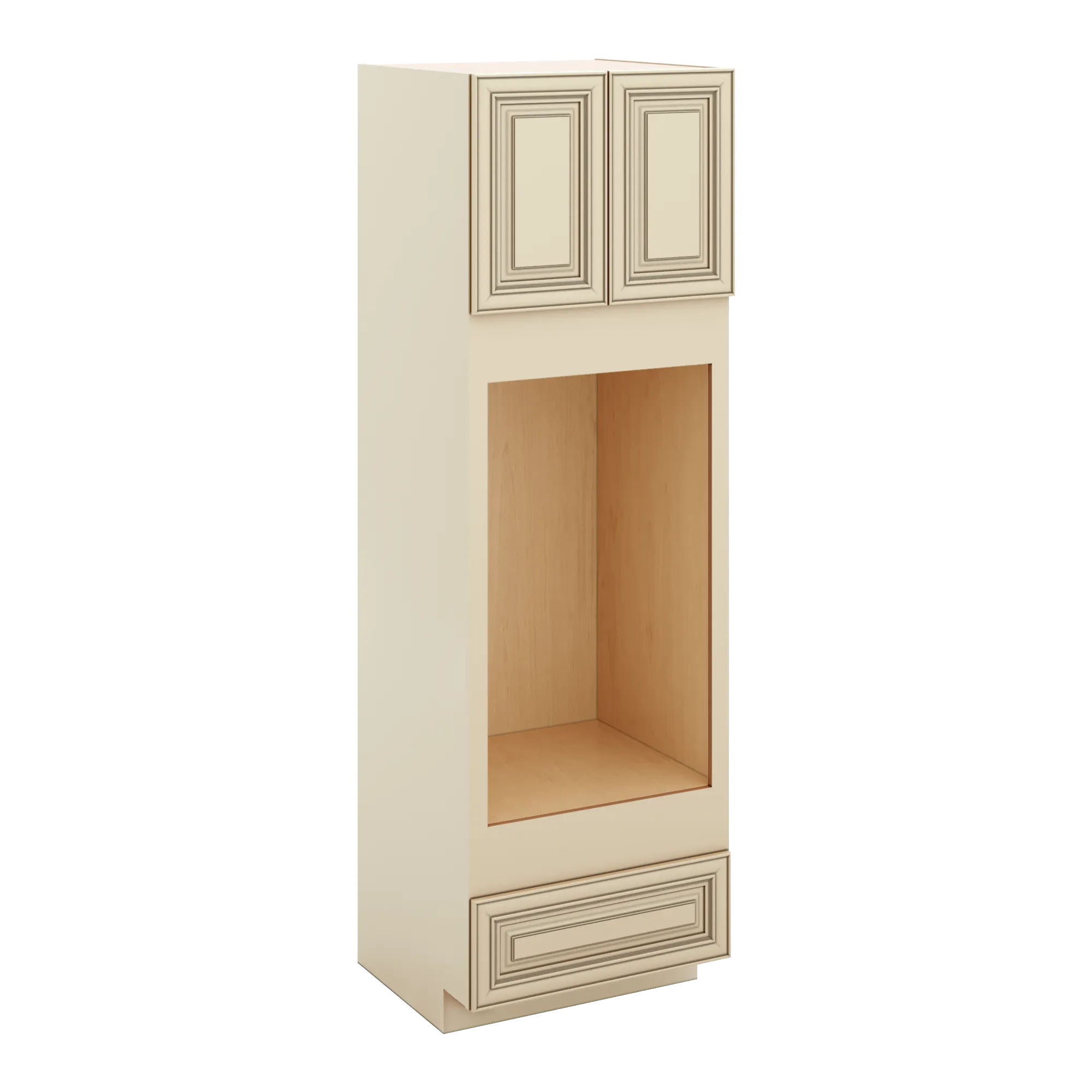 J&K Creme Glazed A7 Double Oven w/One (1) Bottom Drawer 30" W x 96" H x 27" D