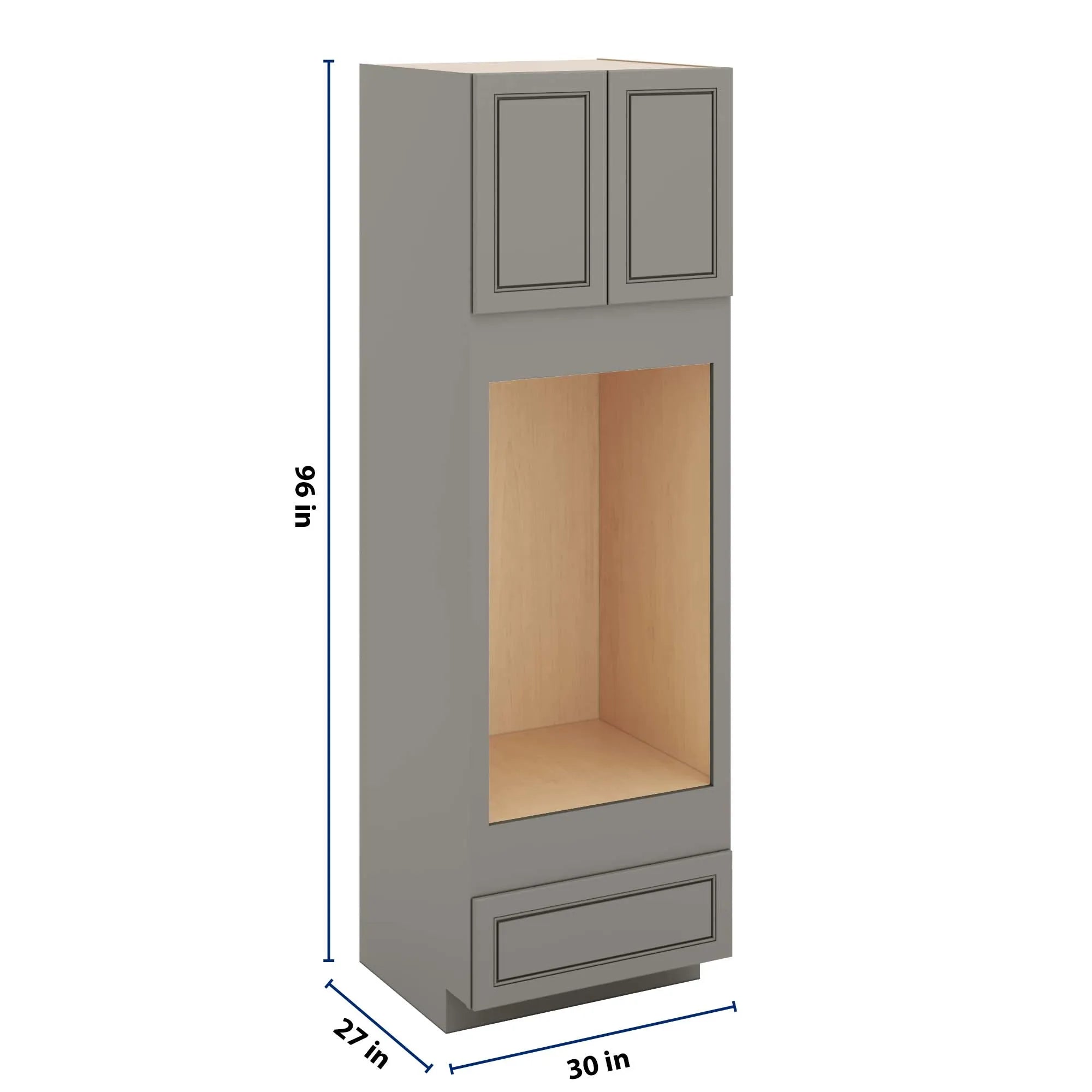 J&K Greige K3 Double Oven w/One (1) Bottom Drawer 30" W x 96" H x 27" D