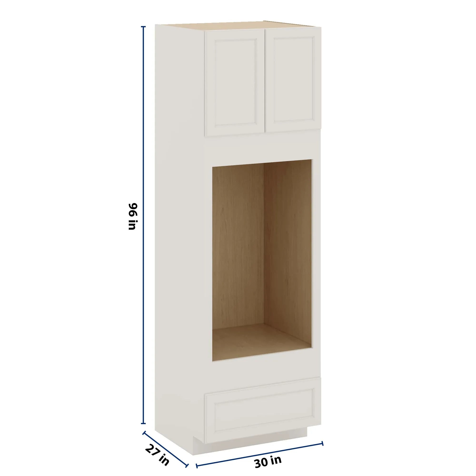 J&K Dove E1 Double Oven w/One (1) Bottom Drawer 30" W x 96" H x 27" D