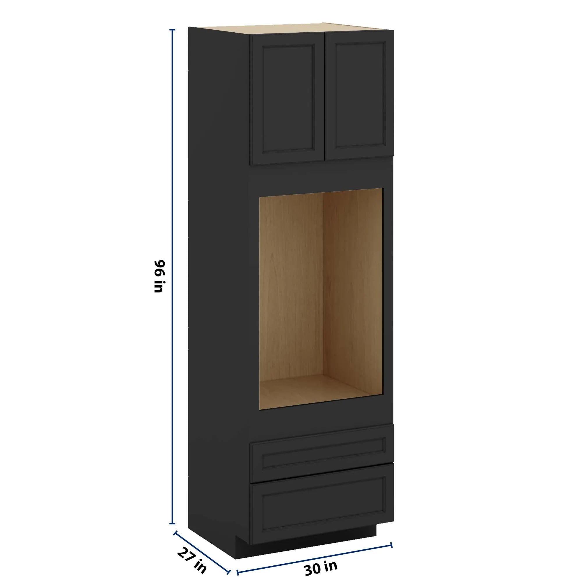 J&K Charcoal E2 Single Oven w/Two (2) Bottom Drawers 30" W x 96" H x 27" D