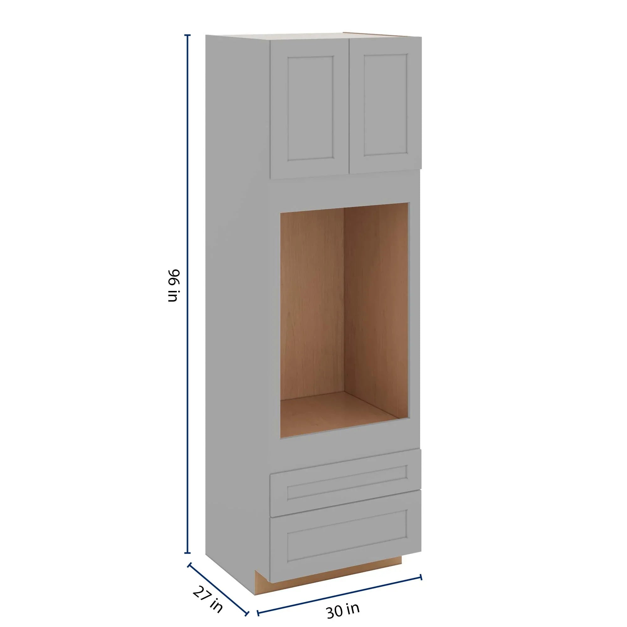 J&K Castle Grey S5 Single Oven w/Two (2) Bottom Drawers 30" W x 96" H x 27" D