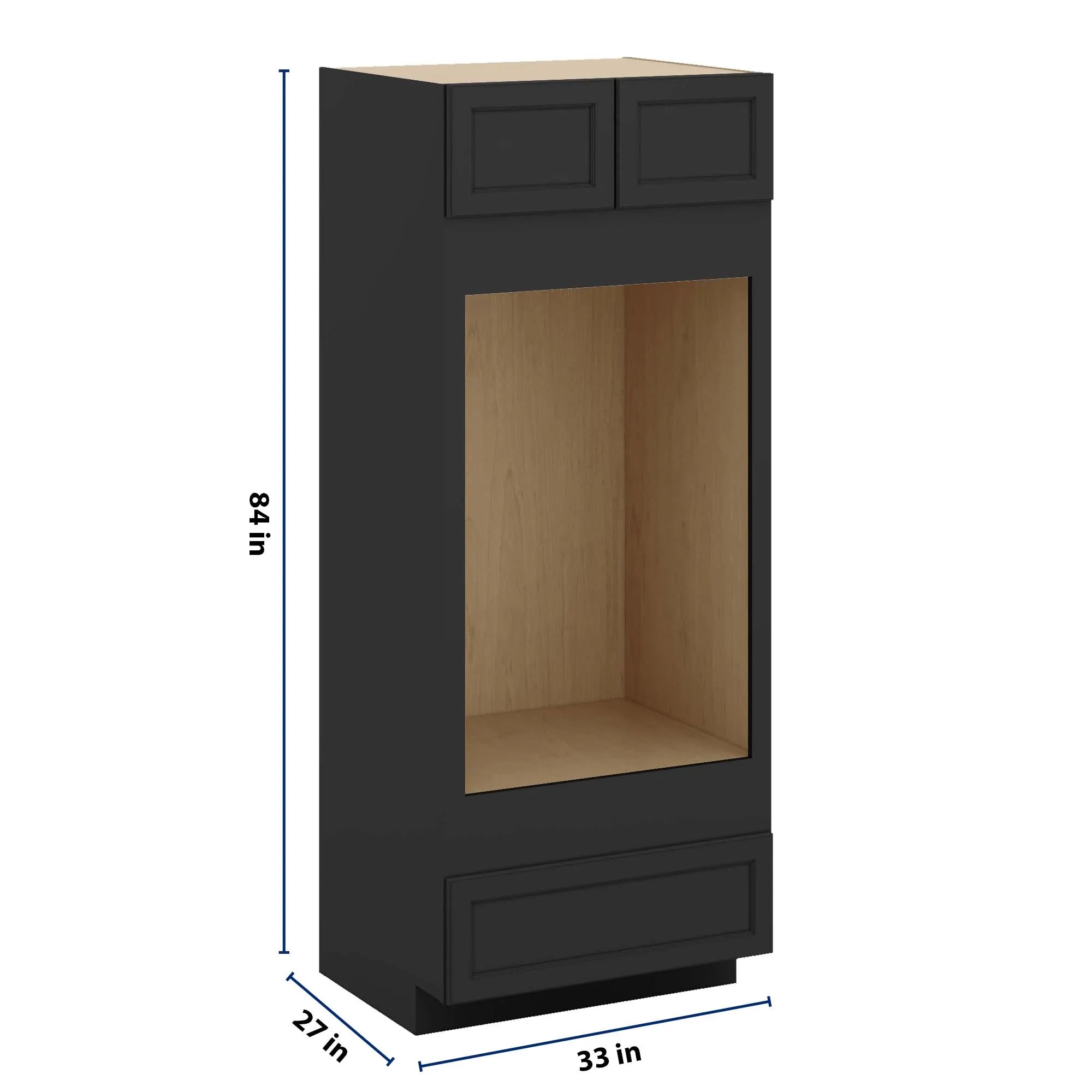 J&K Charcoal E2 Double Oven w/One (1) Bottom Drawer 33" W x 84" H x 27" D