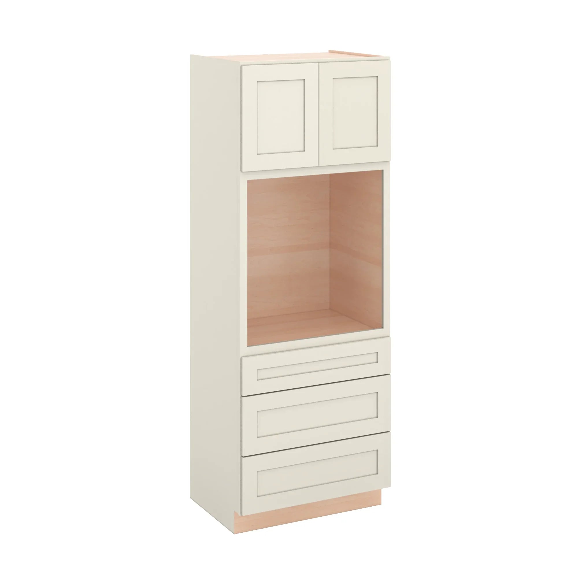 Modernform Cabinet Slim Dove White 33" W X 90" H X 24" D Oven Cabinet With 3 Drawers
