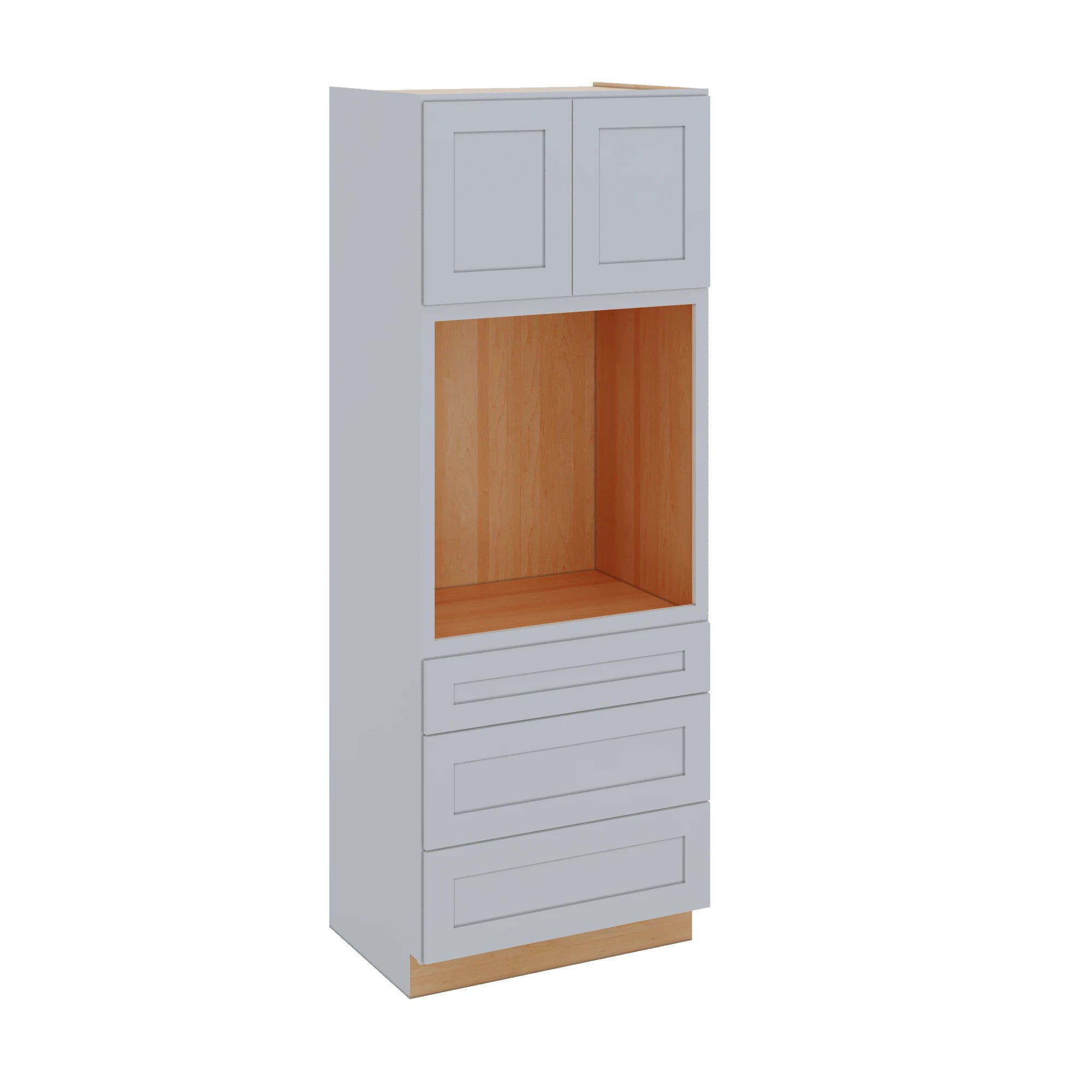 Modernform Cabinet Grey Shaker 33" W X 90" H X 24" D Oven Cabinet With 3 Drawers