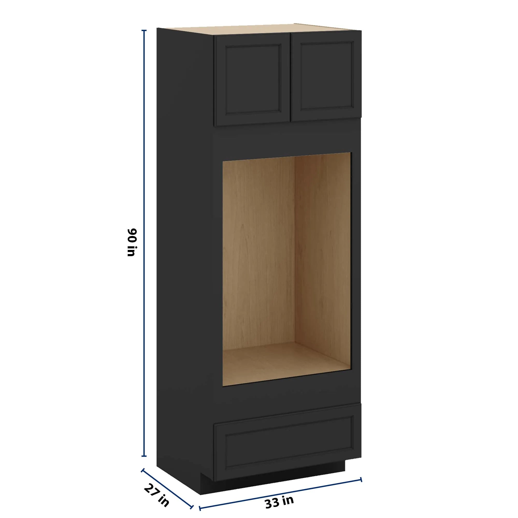 J&K Charcoal E2 Double Oven w/One (1) Bottom Drawer 33" W x 90" H x 27" D