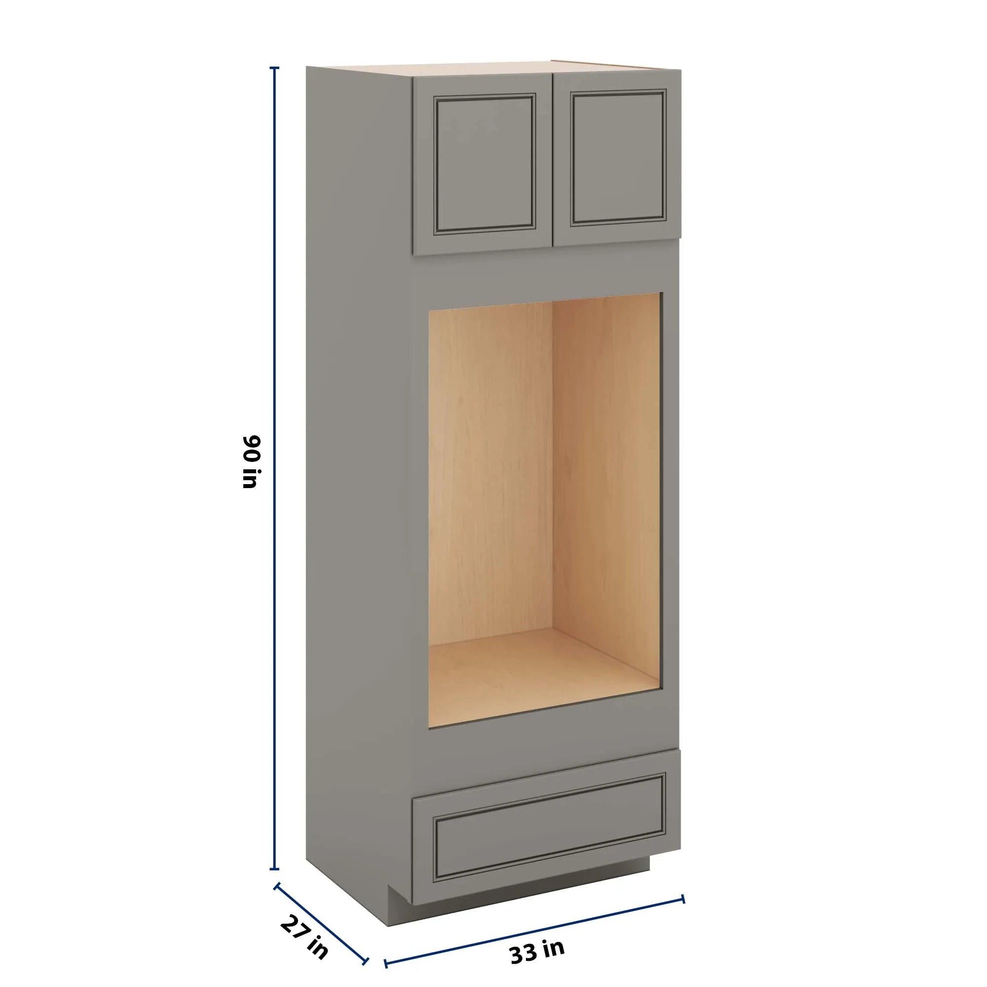 J&K Greige K3 Double Oven w/One (1) Bottom Drawer 33" W x 90" H x 27" D